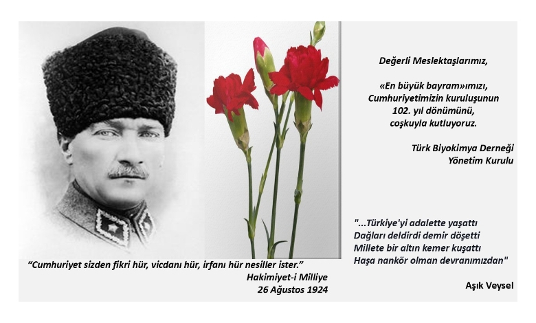 Cumhuriyetimizin 102. Kuruluş Yıl Dönümü Kutlu Olsun!